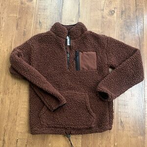 Juniors Brown Sherpa Sweater